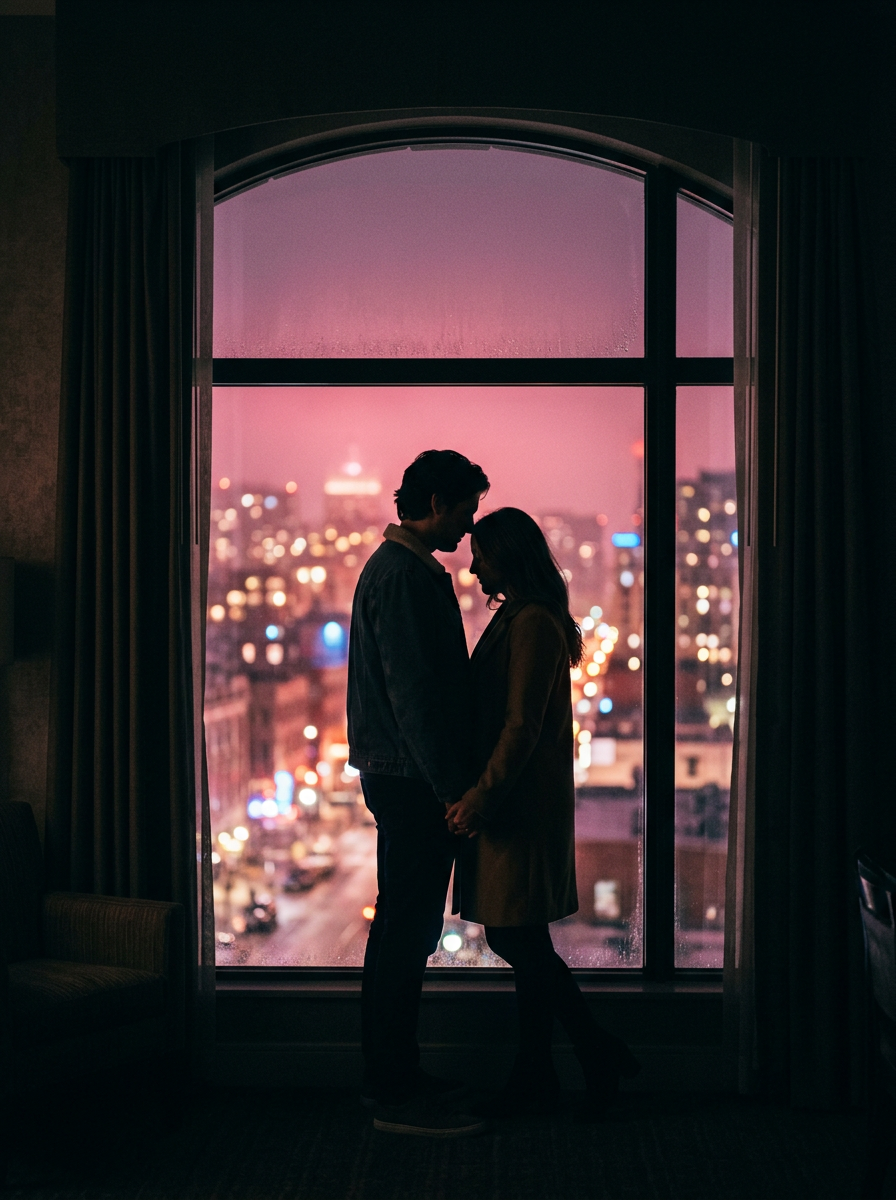 Artistic silhouette scenario: Against the Glass