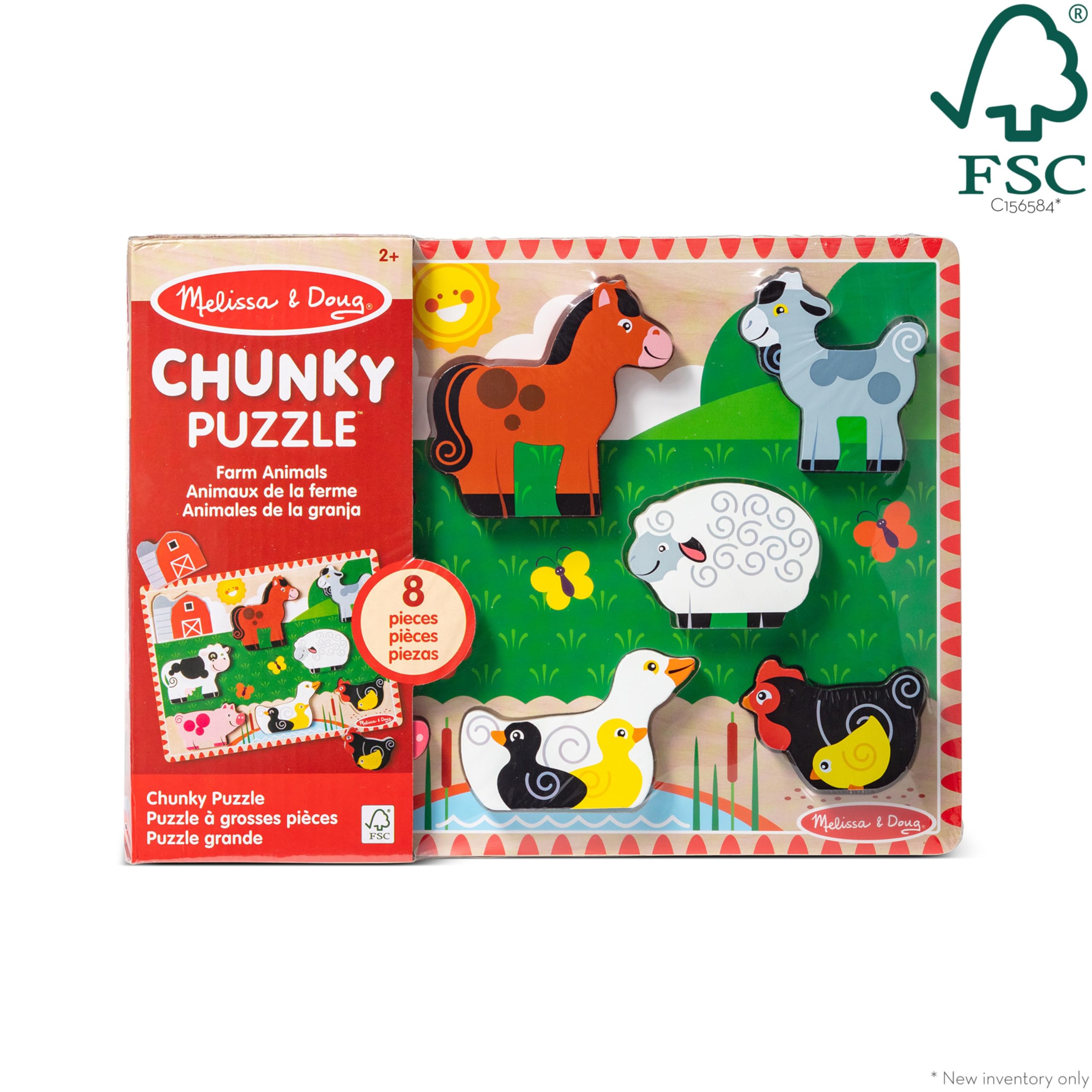 Melissa & Doug Farm Wooden Chunky Puzzle — speech development toy