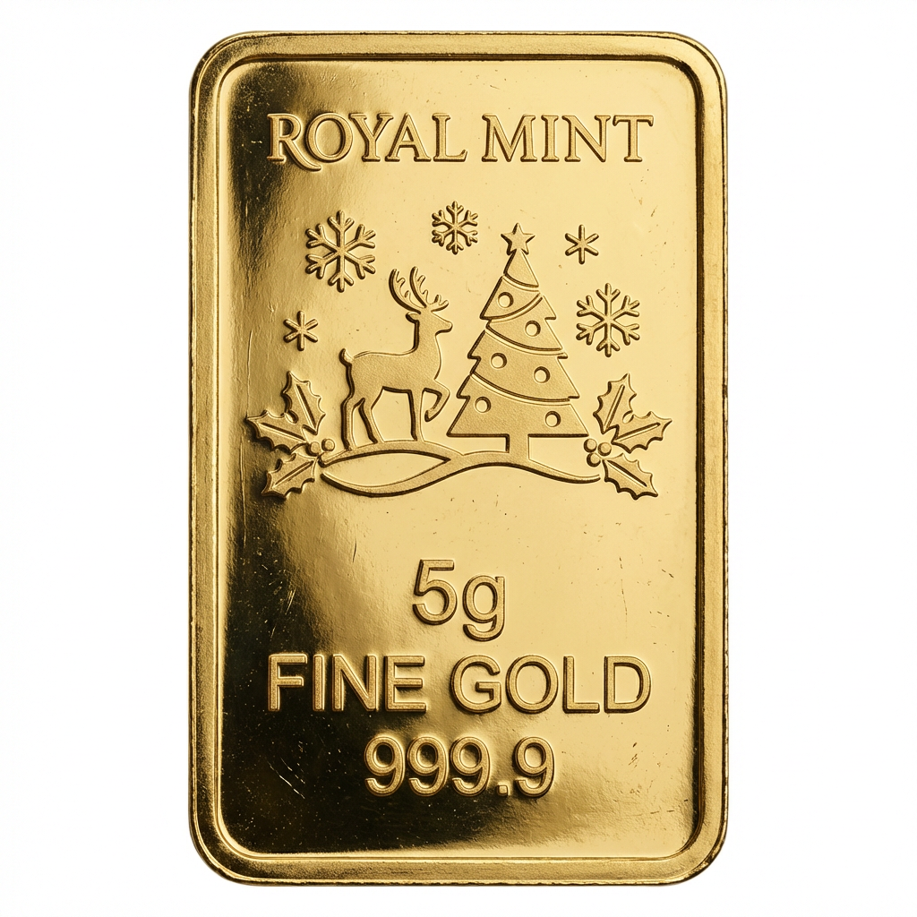Royal Mint 5g Merry Christmas Gold Bar