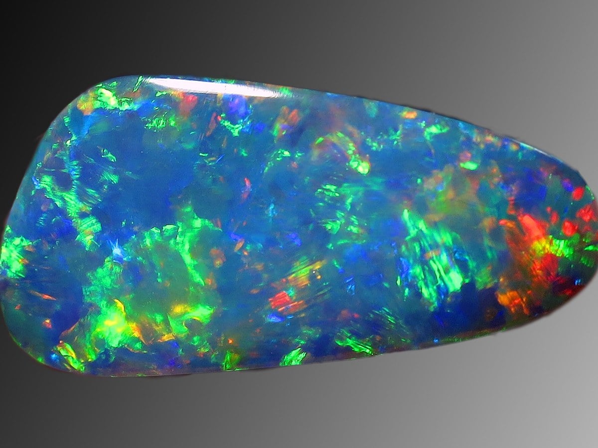 Opal flashing rainbow colours