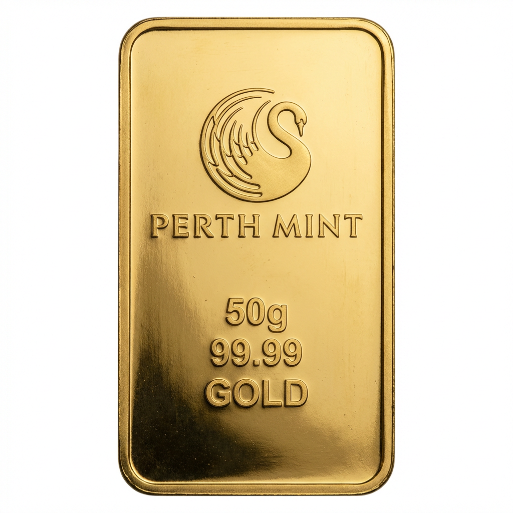 Perth Mint 50 Gram Gold Bar
