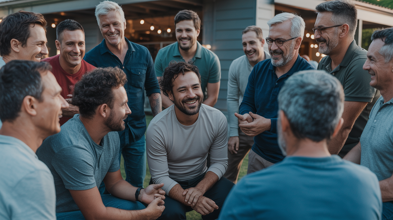 Community of fathers gathering together