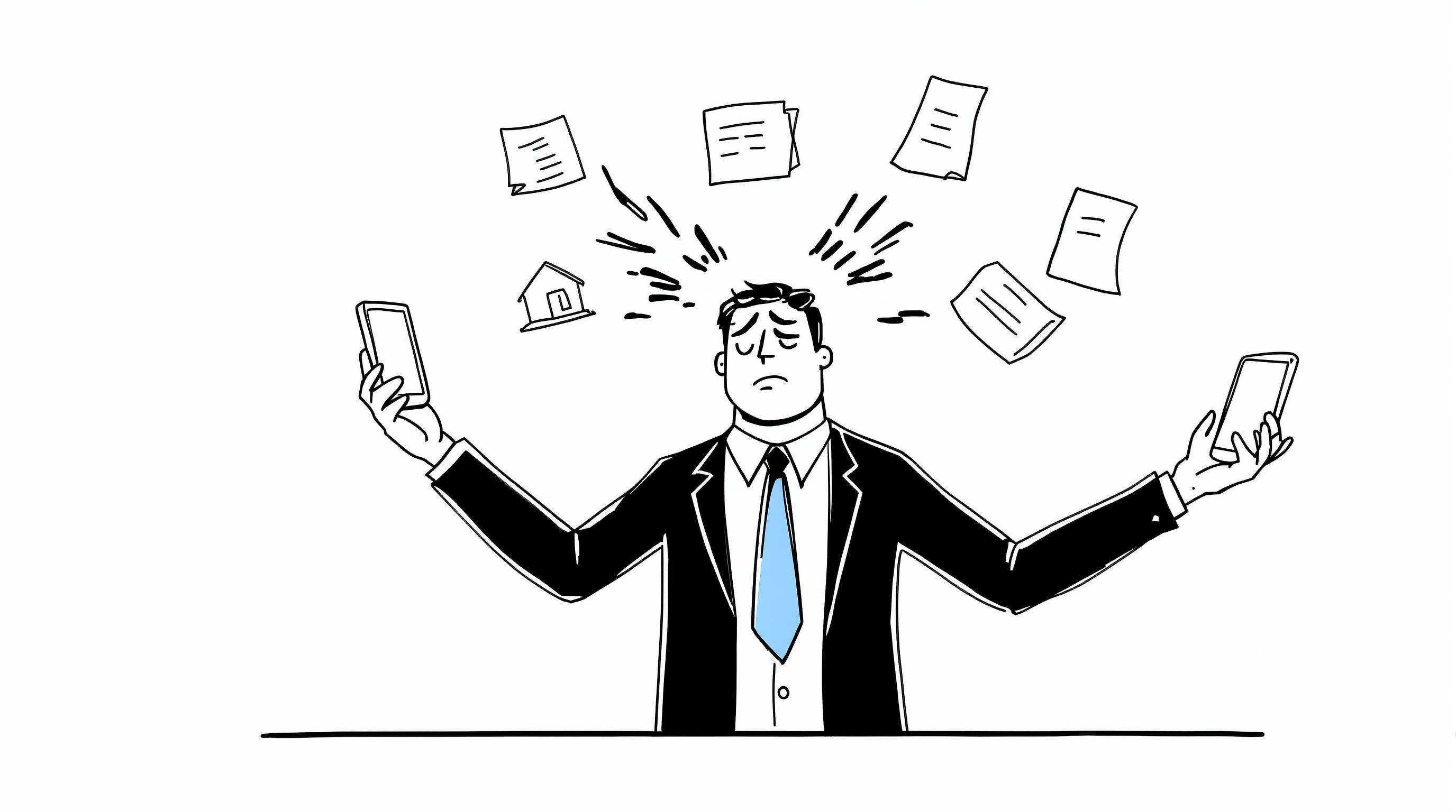 Gestión manual caótica de propiedades