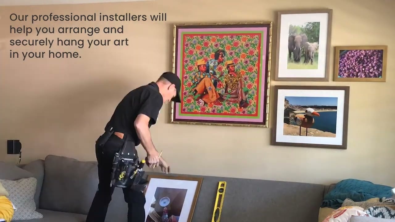 Professional picture hanging and wall art installation