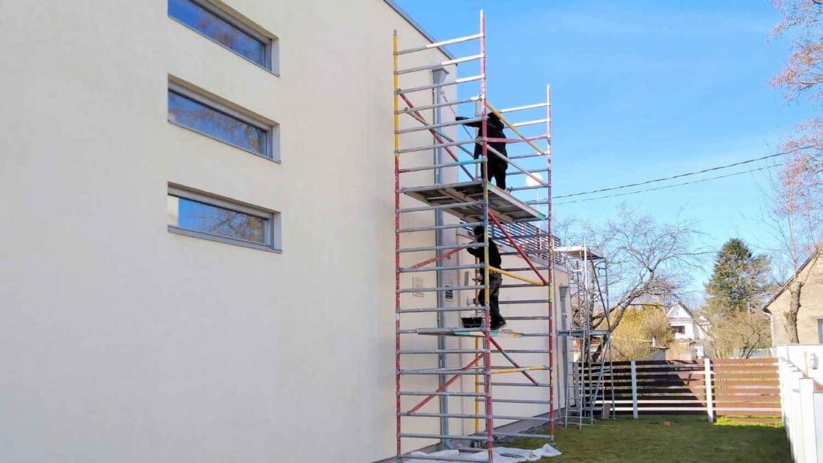 Exterior painting on a UK house