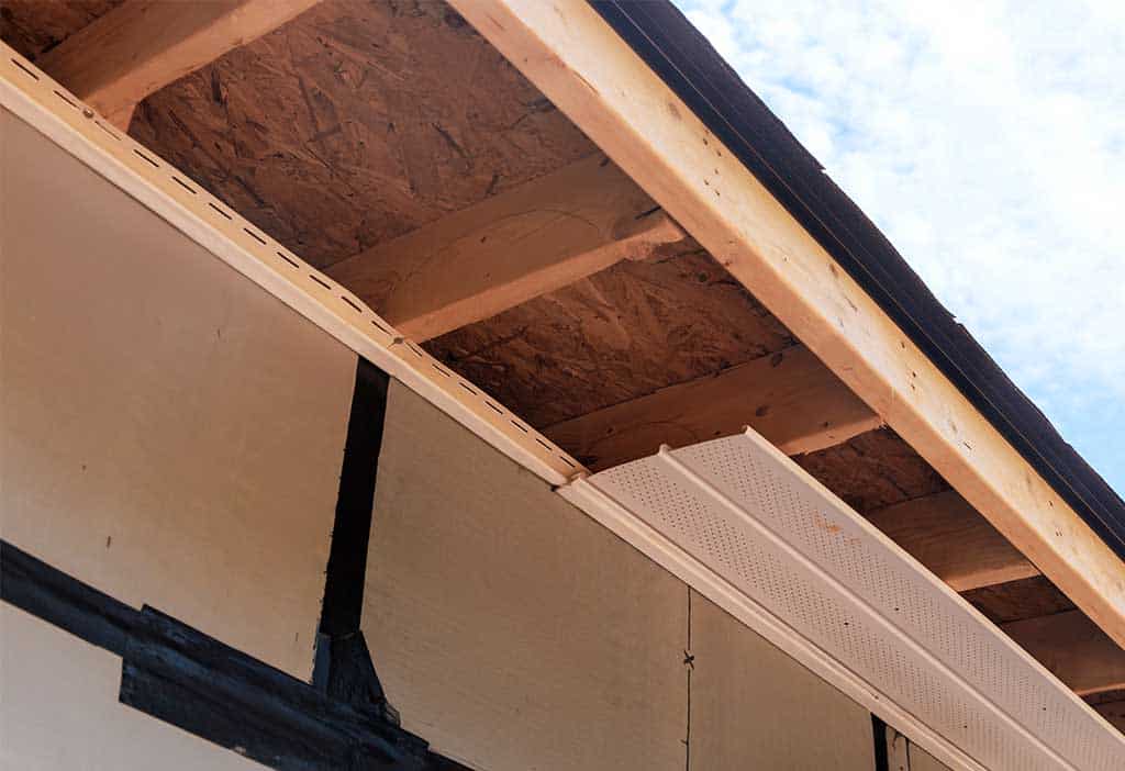 Completed soffit fascia and guttering installation