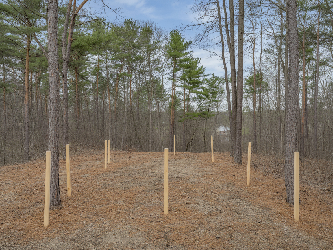 Before – Wooded Lot Staked Out