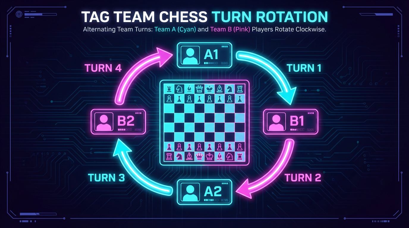 Tag Team Chess Turn Rotation Diagram