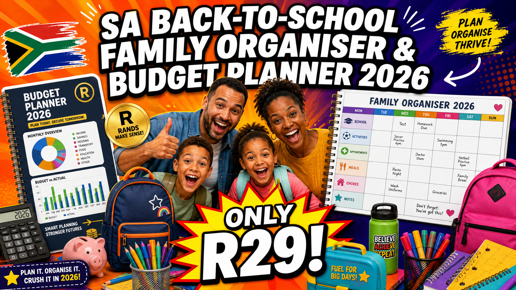 SA Back-to-School Family Organiser & Budget Planner 2026