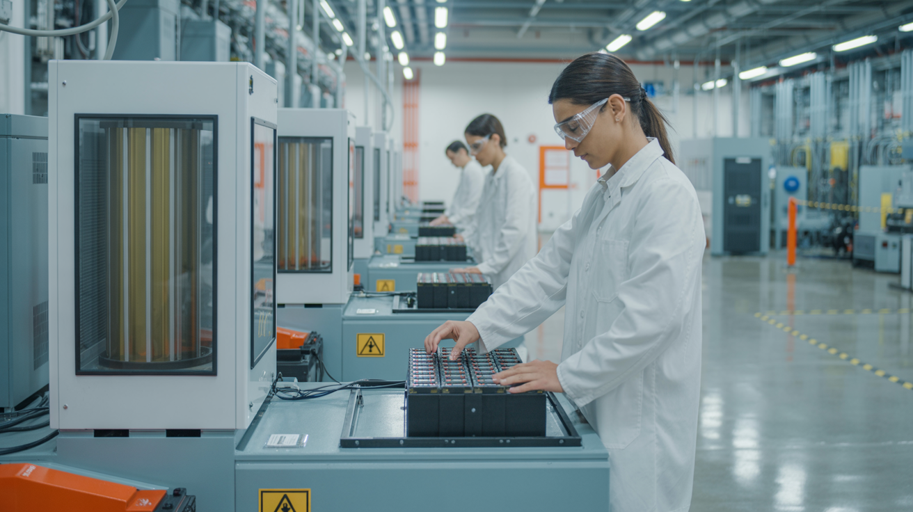 Professional battery testing and quality control in state-of-the-art laboratory