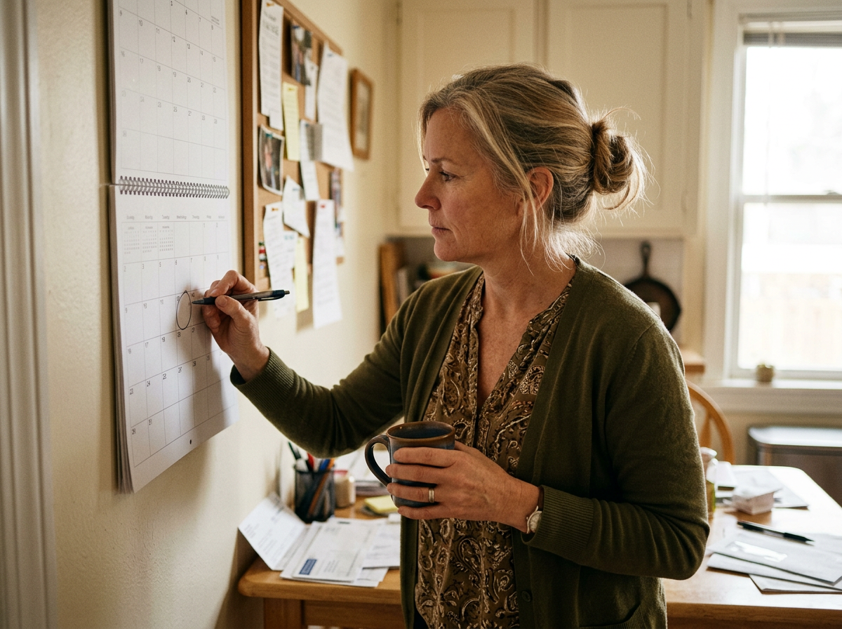 Veteran circling her effective date on a calendar