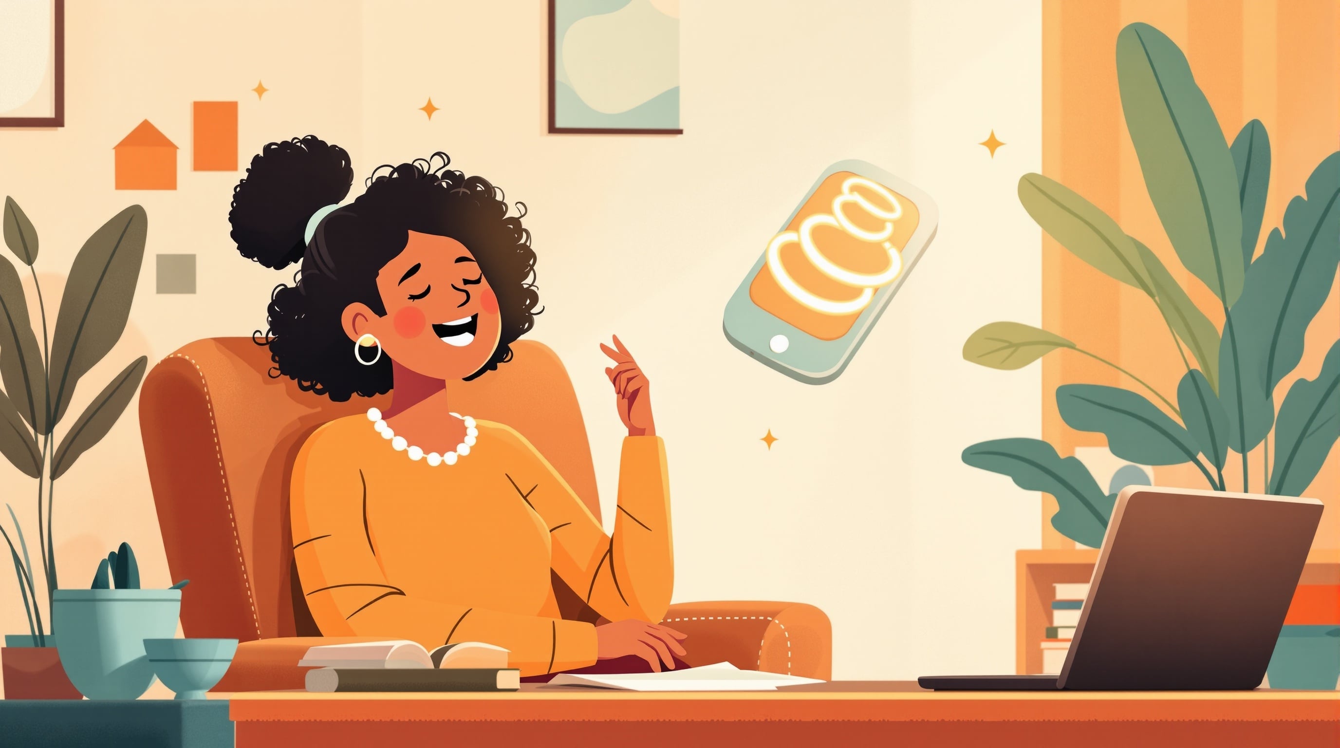 Small business owner relaxing while AI handles phone calls