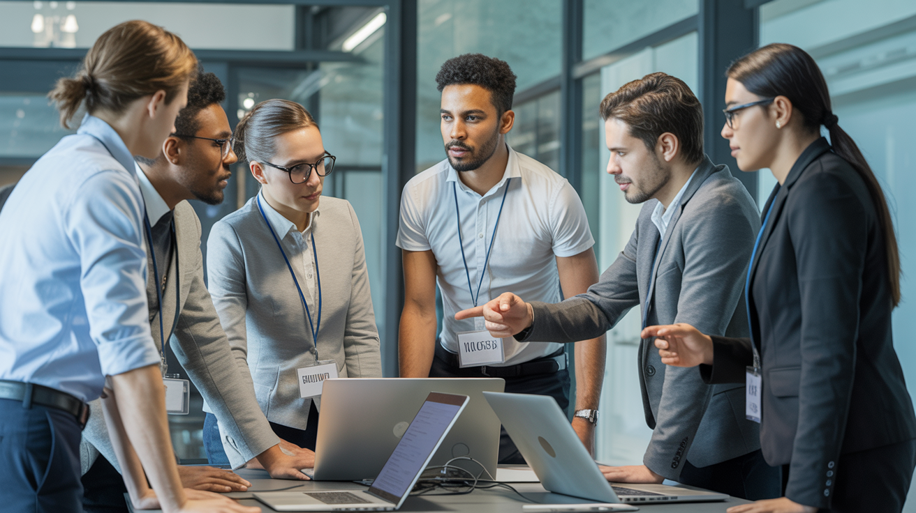 Rocambys team collaborating in a modern office