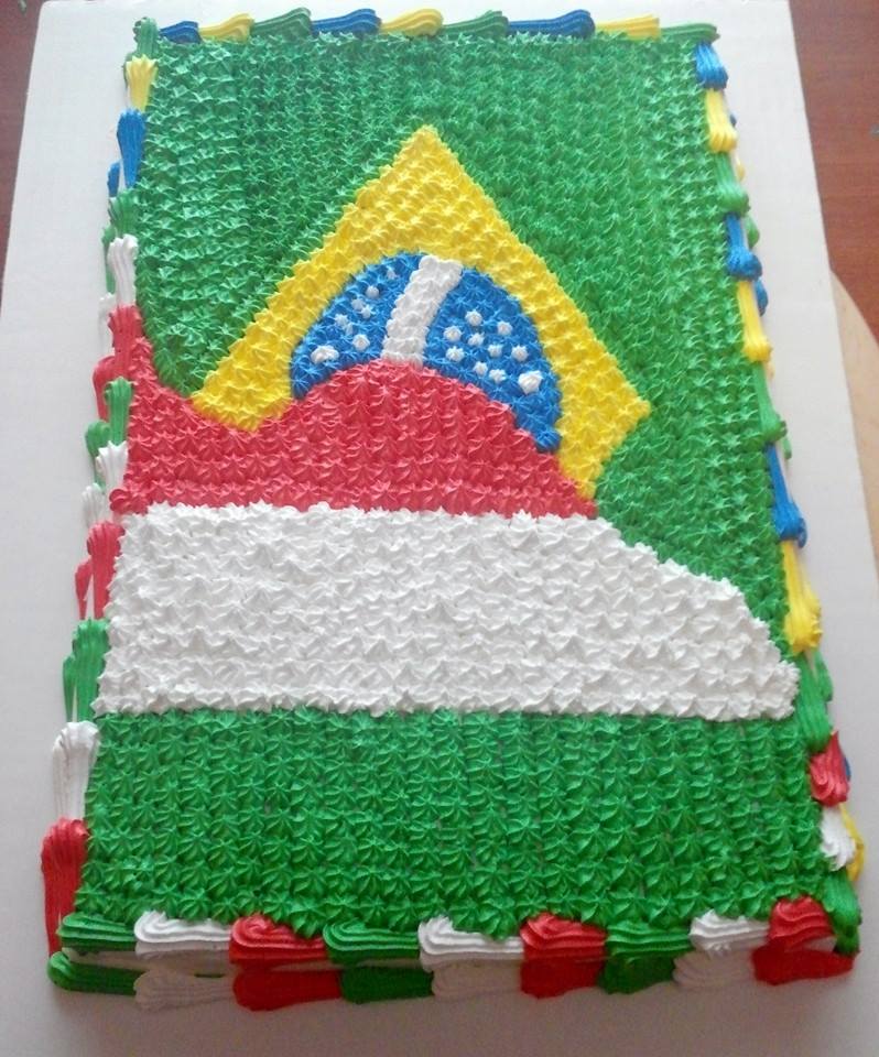 Brazil / Italian Flag Sheet Cake
