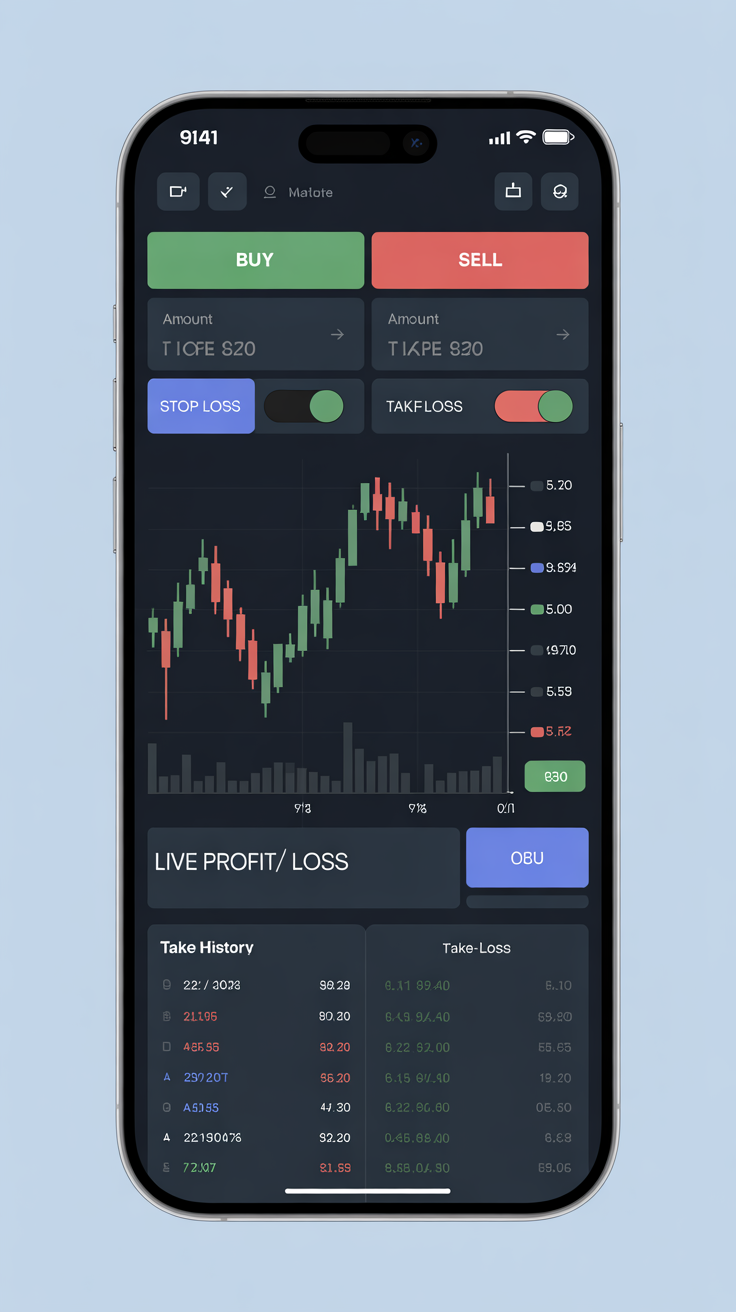 Interactive trading chart simulation