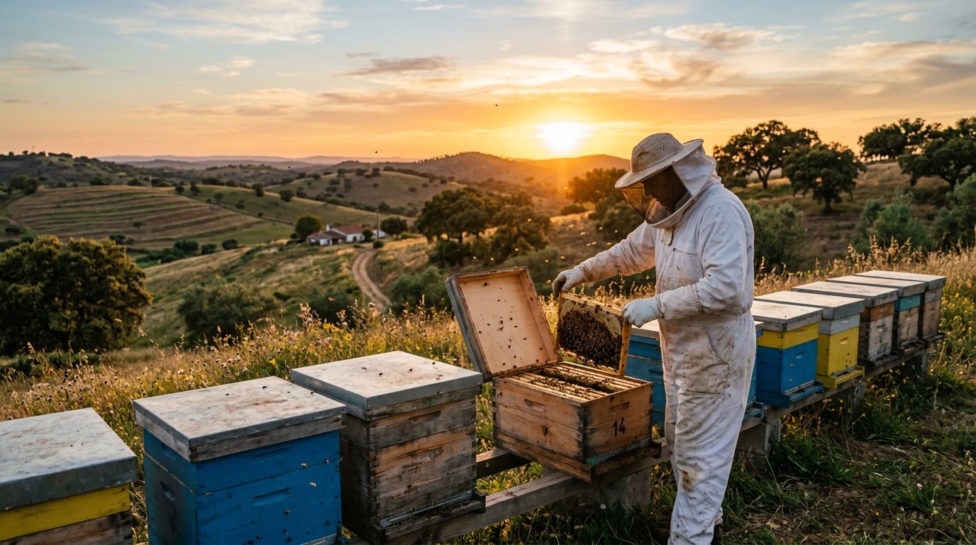 Apicultor no Alentejo