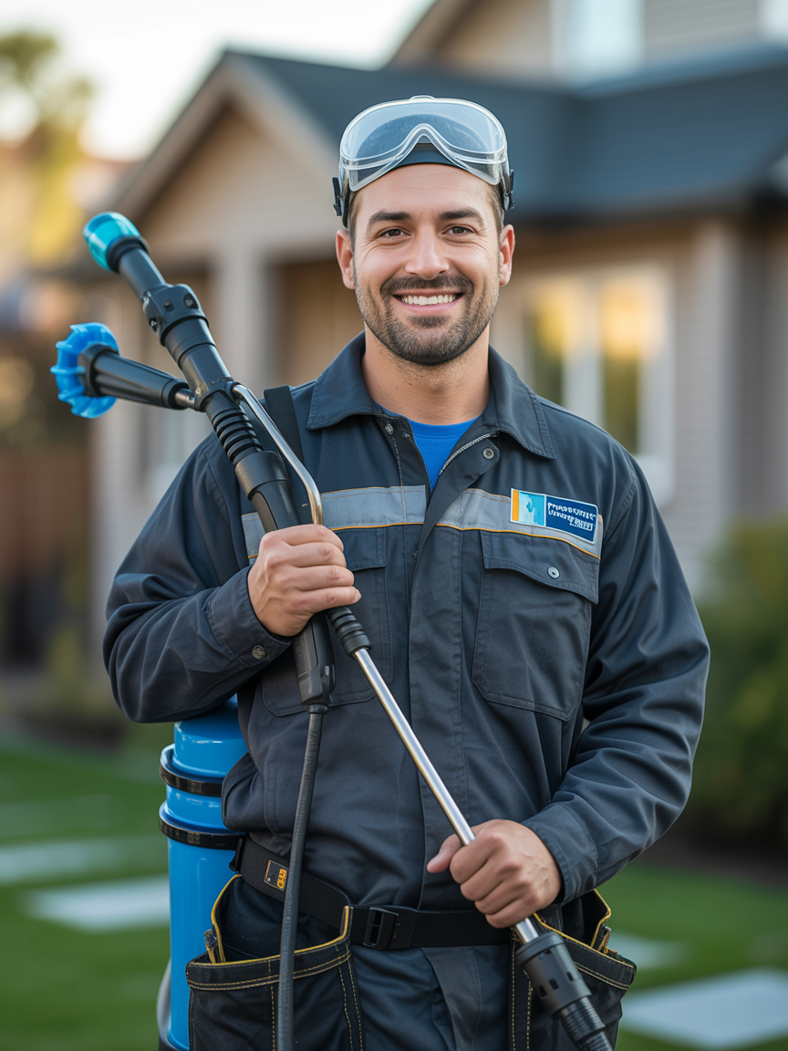 Professional jet washing operator from Barry's Jet Washing in Athlone