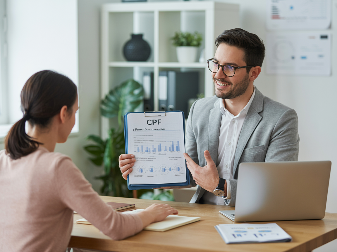 Conseiller CPF expliquant les modalités de financement