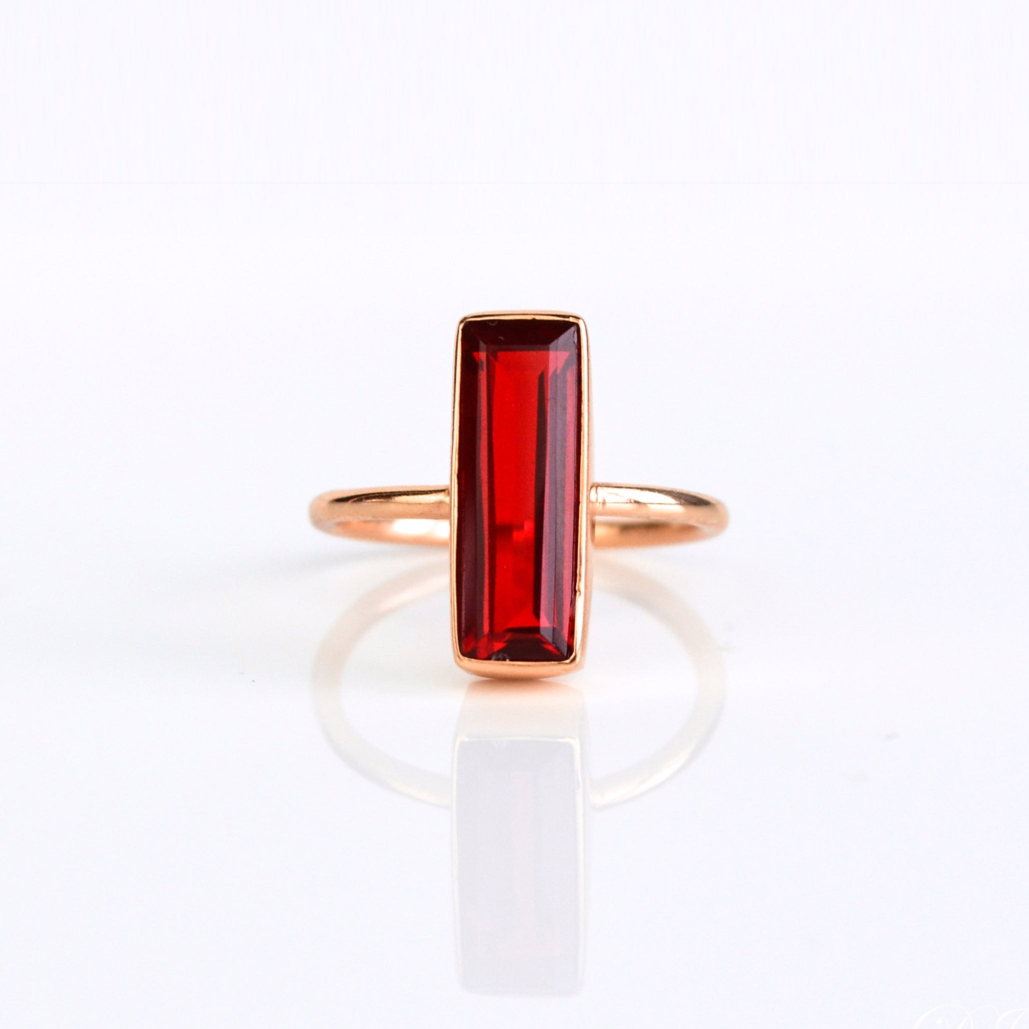 Garnet ring showcasing the stone's distinctive color and setting