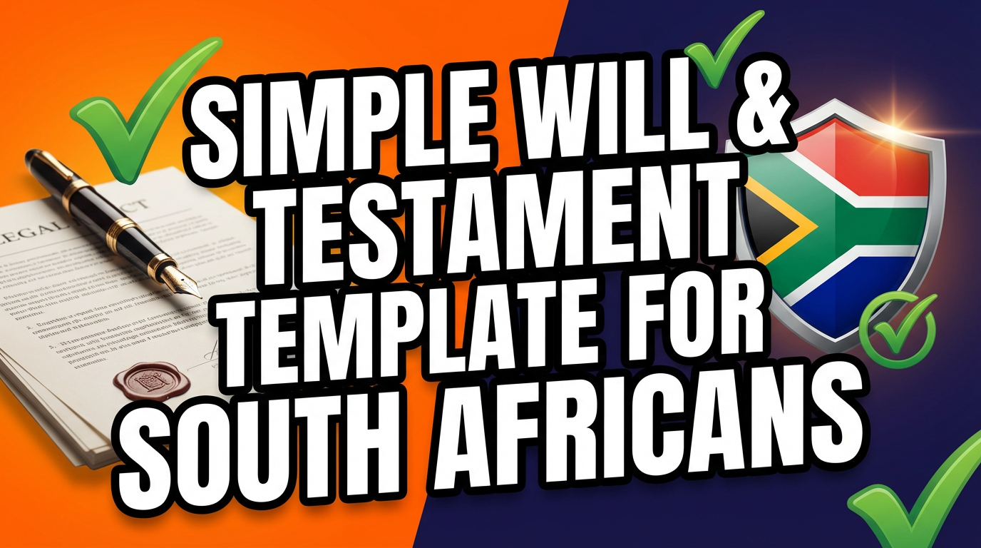 Simple Will & Testament Template for South Africans