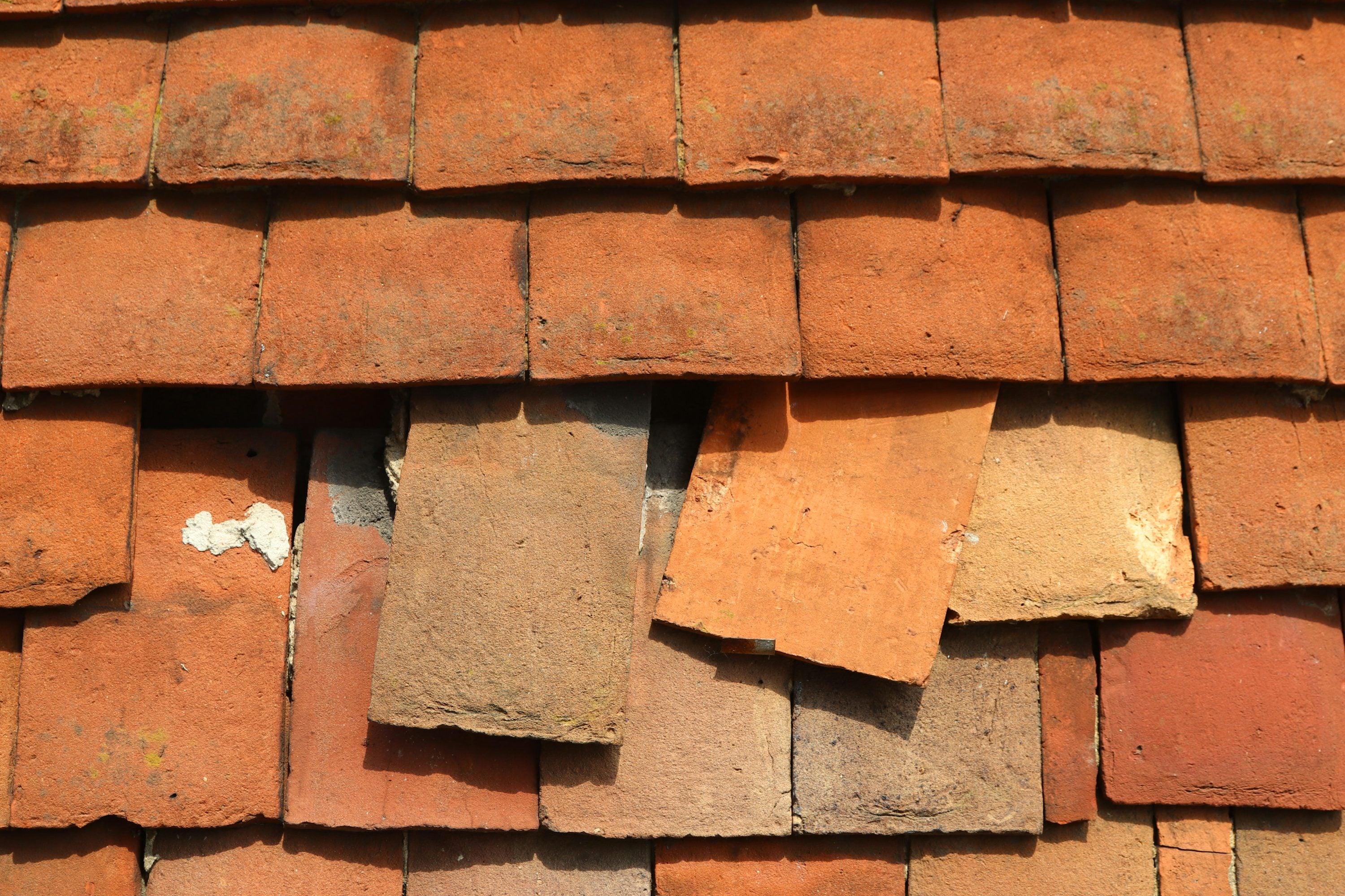Damaged roof tiles after high winds