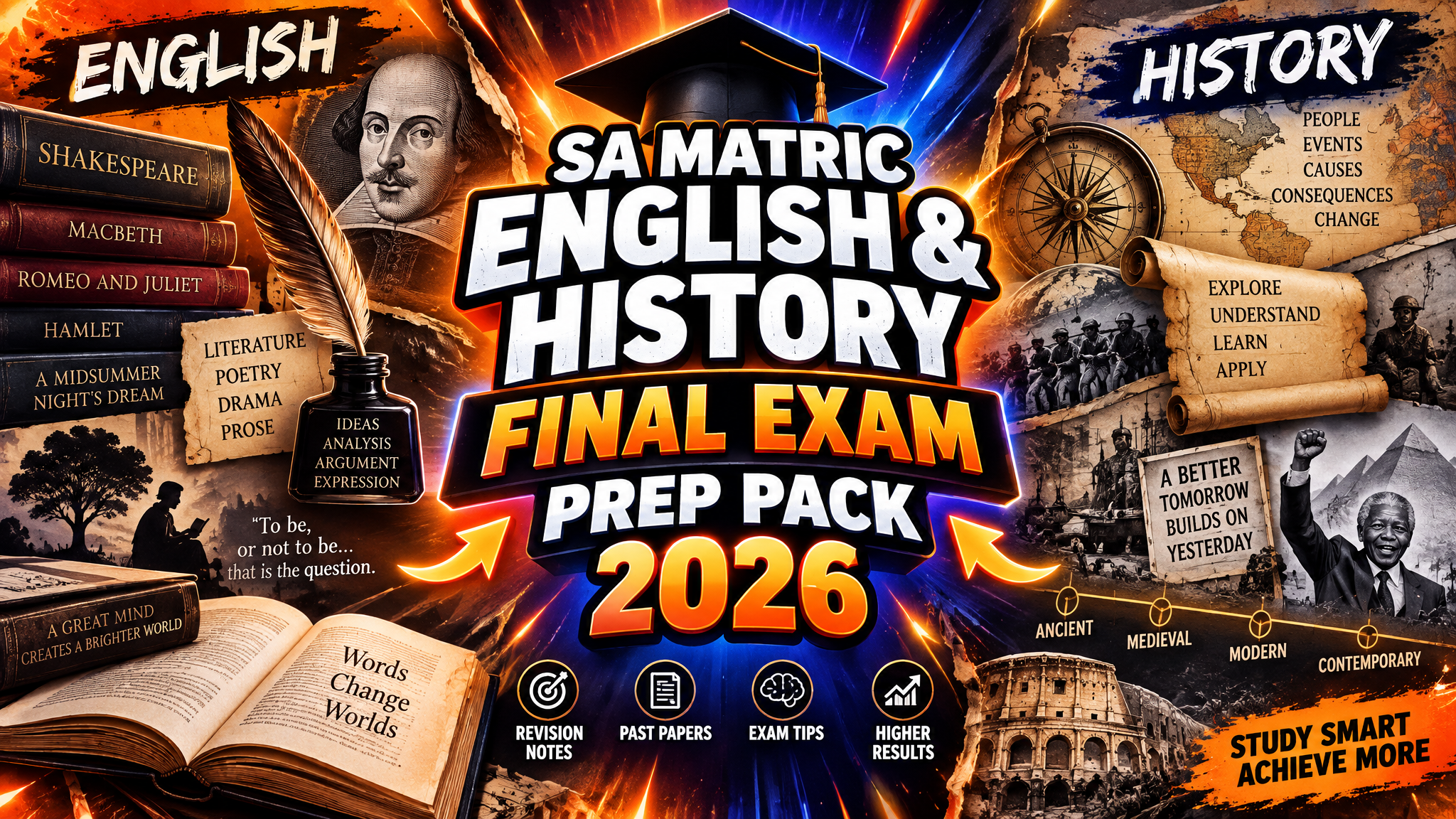 SA Matric English & History Final Exam Prep Pack 2026