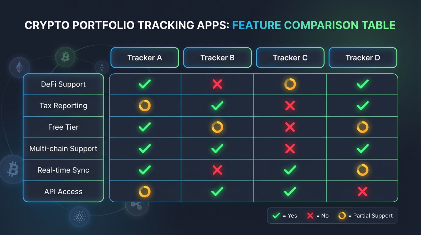 Crypto portfolio tracker feature comparison for 2026