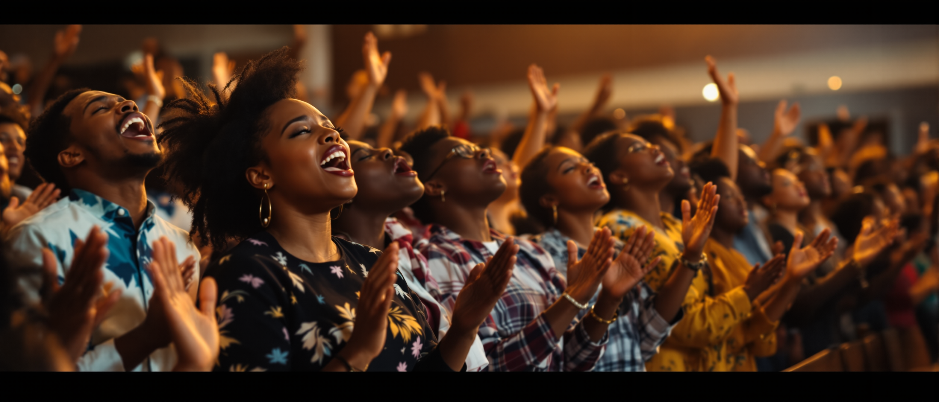 Congregation in worship at Lamb of God International Church