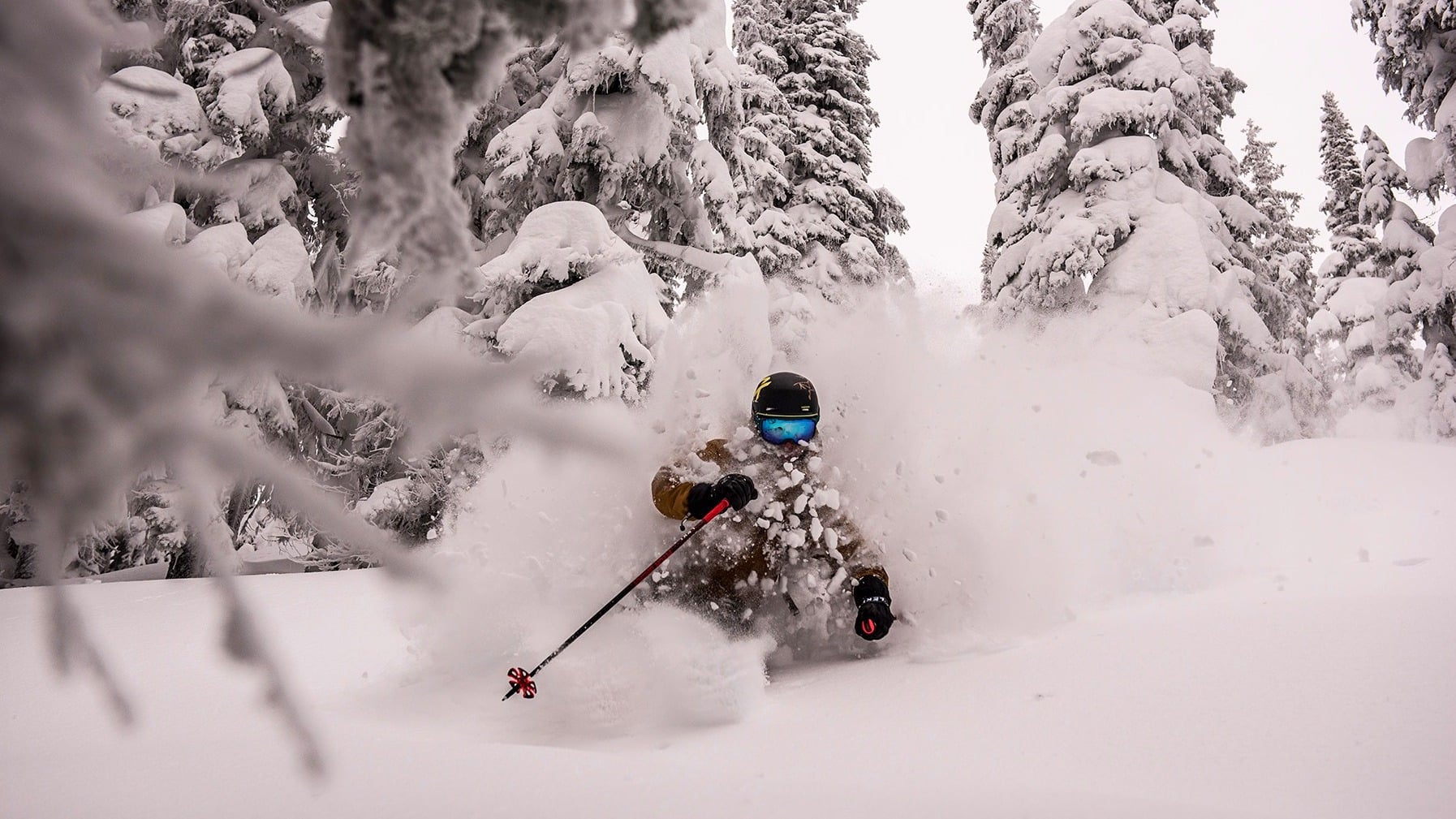 Deep powder skiing at Revelstoke