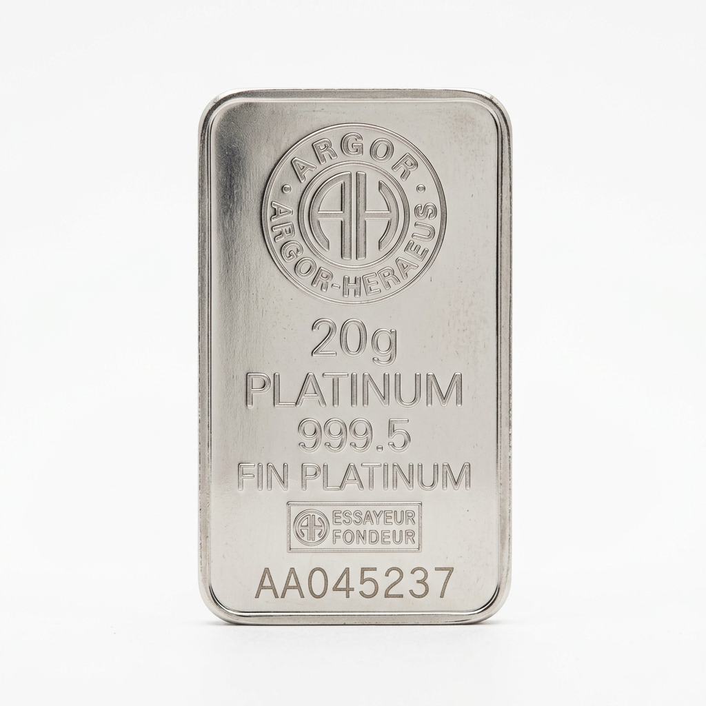 Argor-Heraeus 20g Platinum Bar – 99.95% Pure