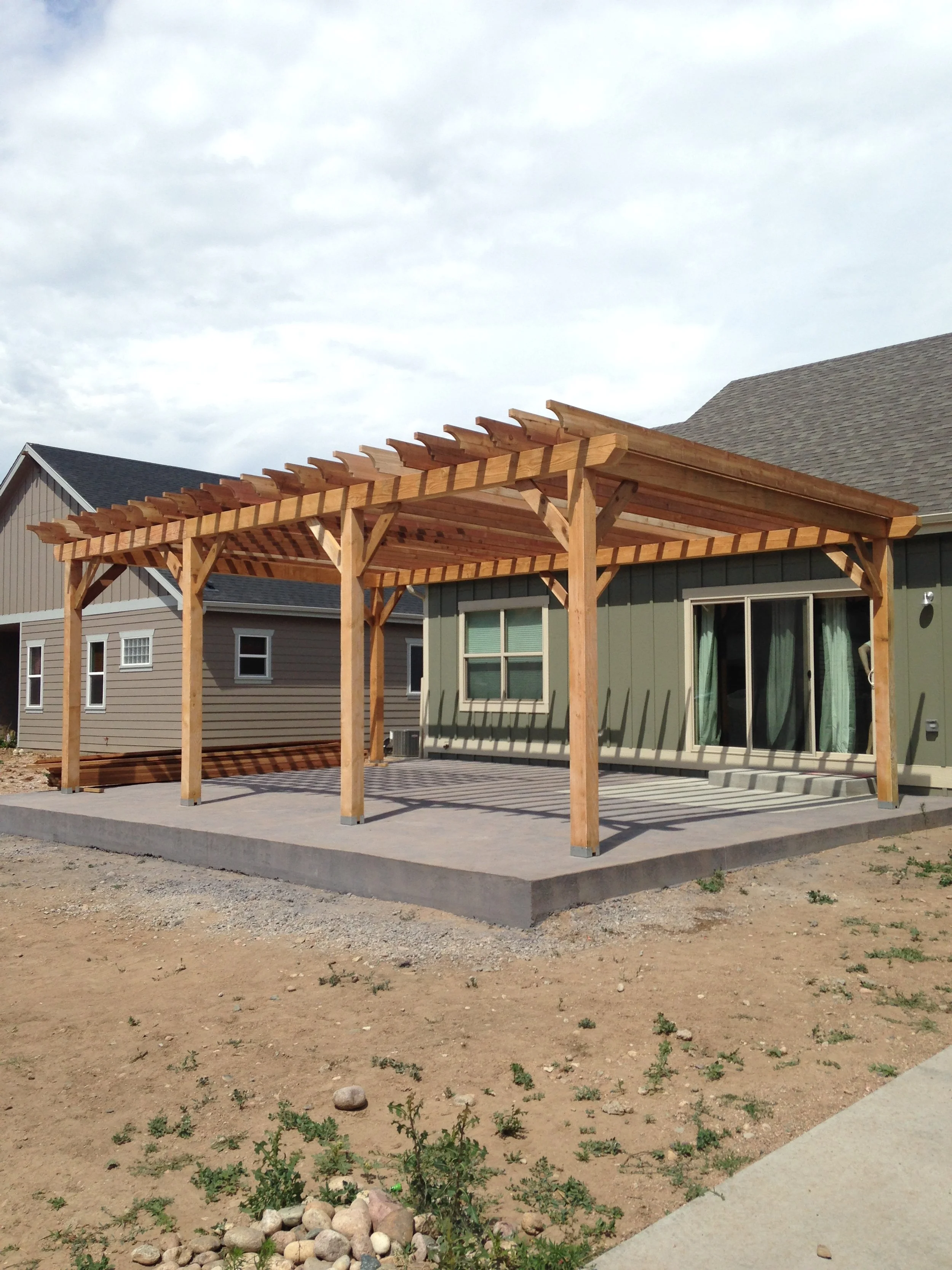 Custom outdoor pergola structure