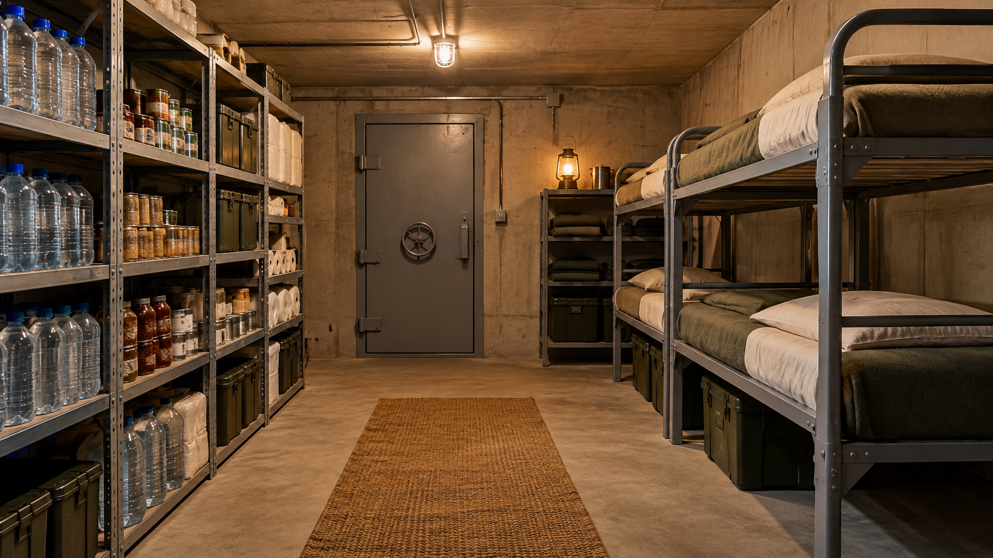 Bunker with bunk beds and supplies