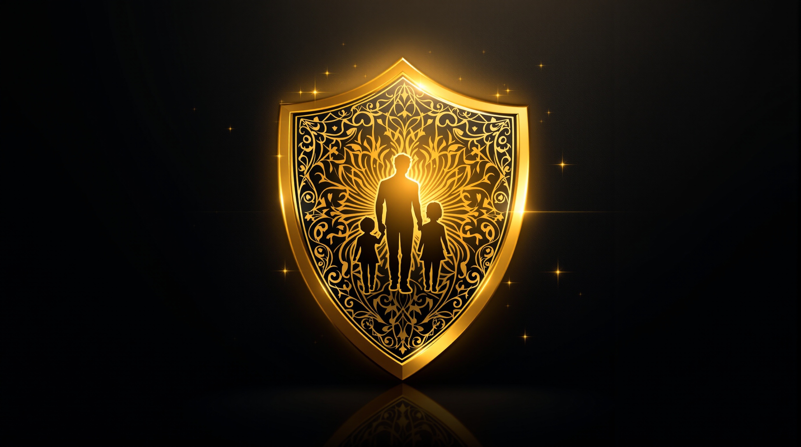 Golden shield symbolizing family wealth protection