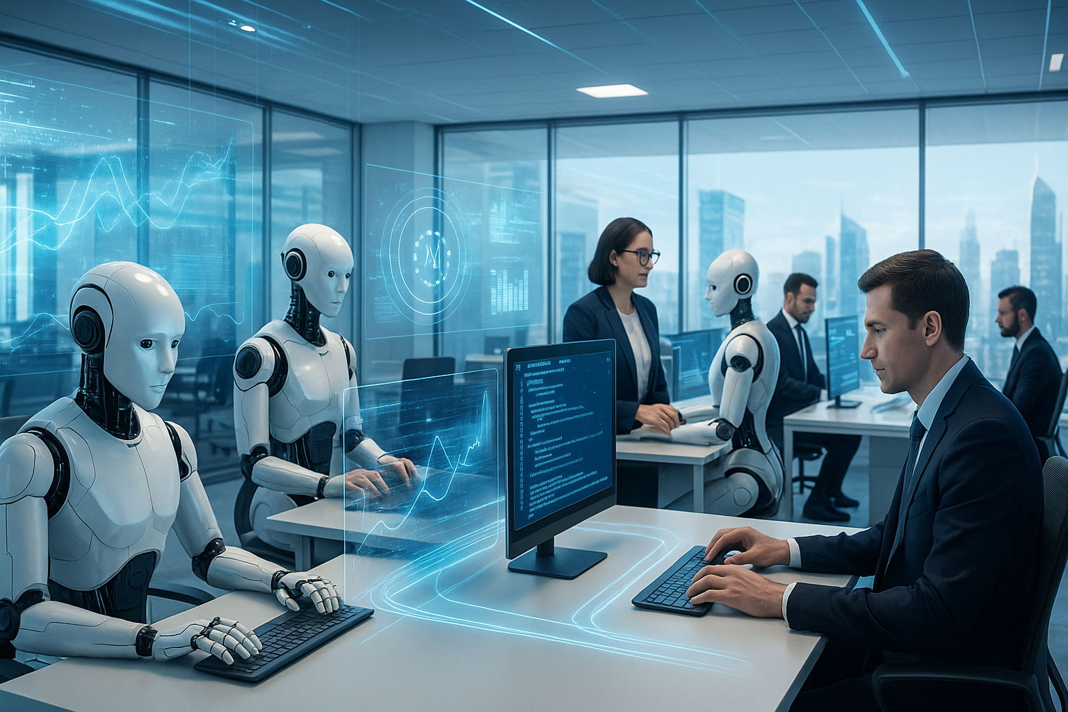 Inteligência artificial, automação e tecnologia futurista