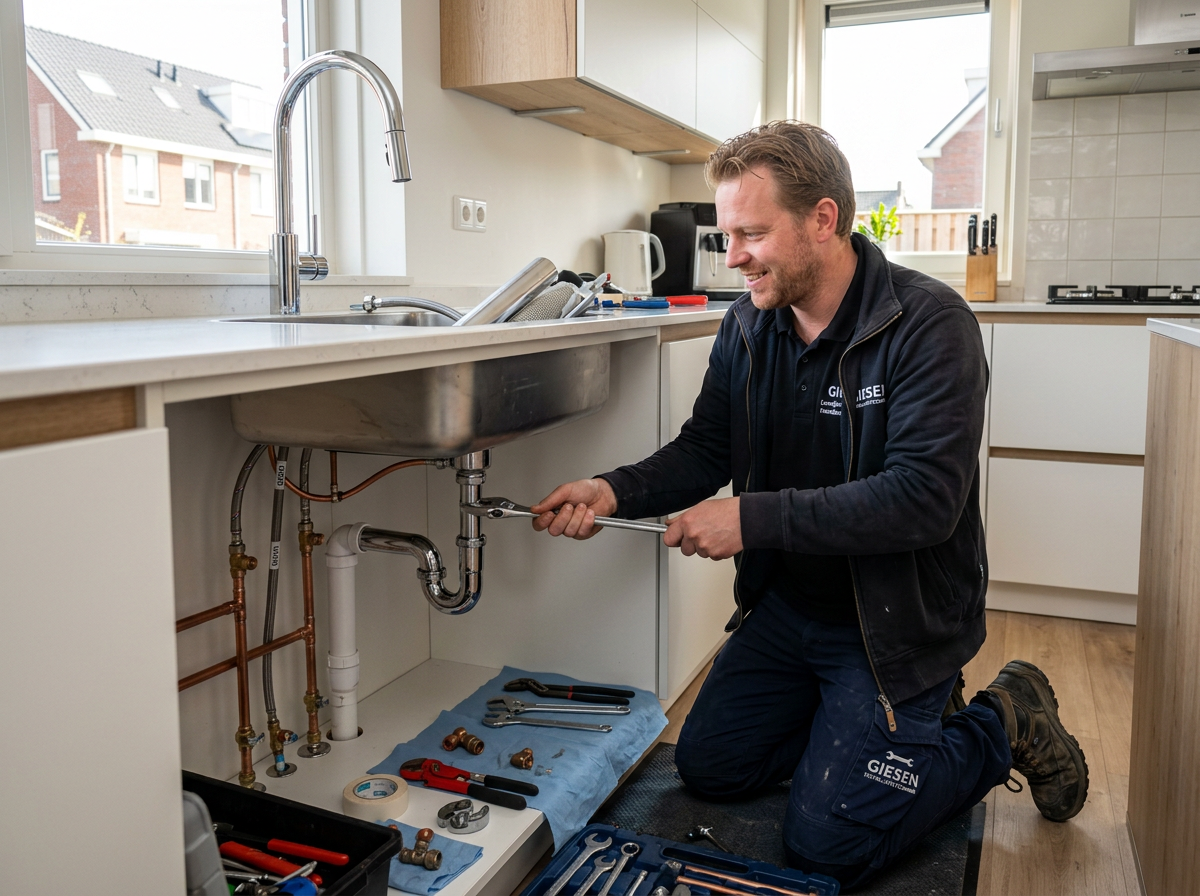 Loodgieter aan het werk