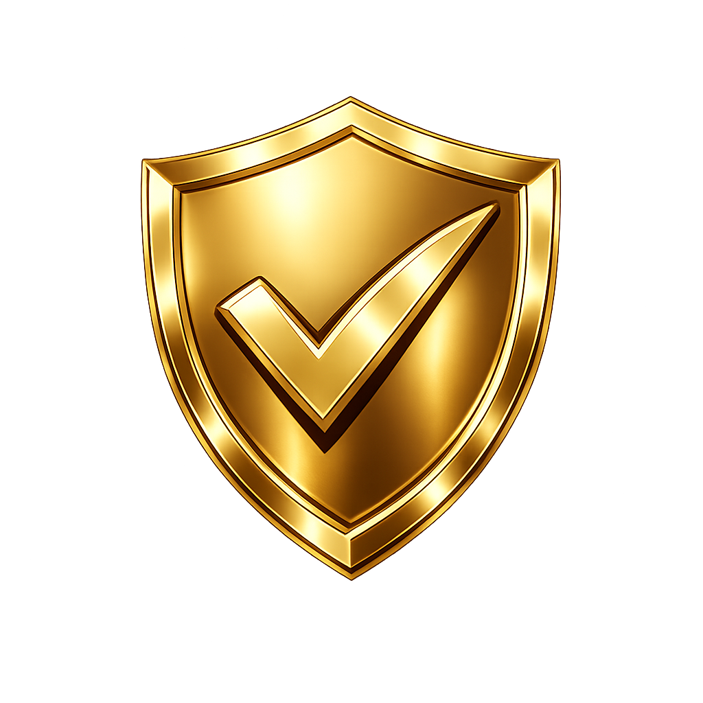 Selo de garantia de 7 dias com escudo dourado