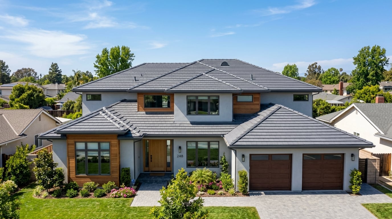 New roof installation on residential property