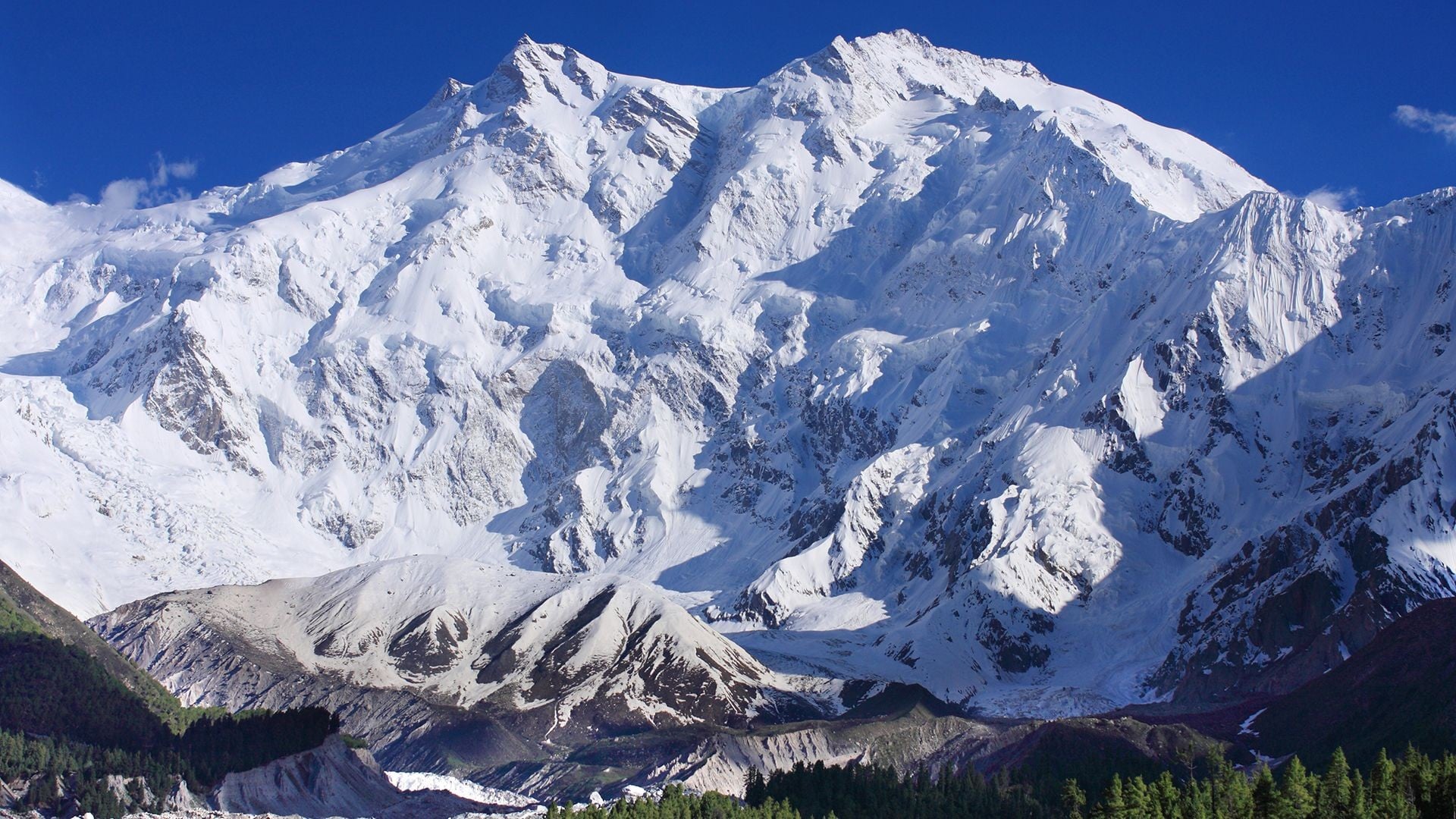 Massive snow face of Nanga Parbat