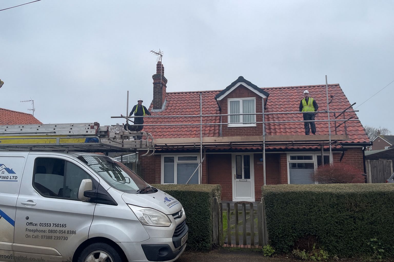 Rightway Roofing Ltd professional team working on residential roofing project in Kings Lynn