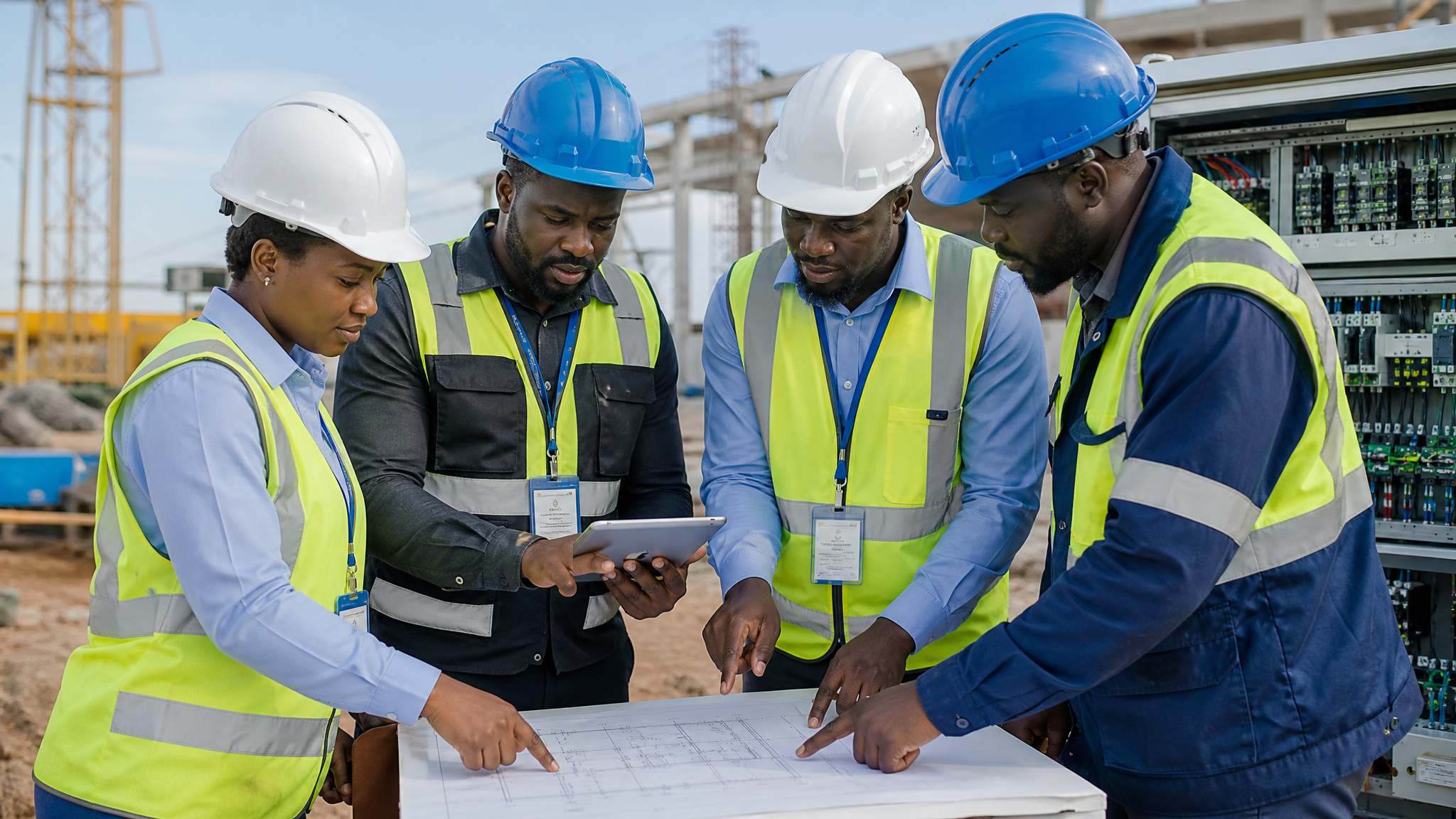Vervecity Electric team of engineers collaborating on a project