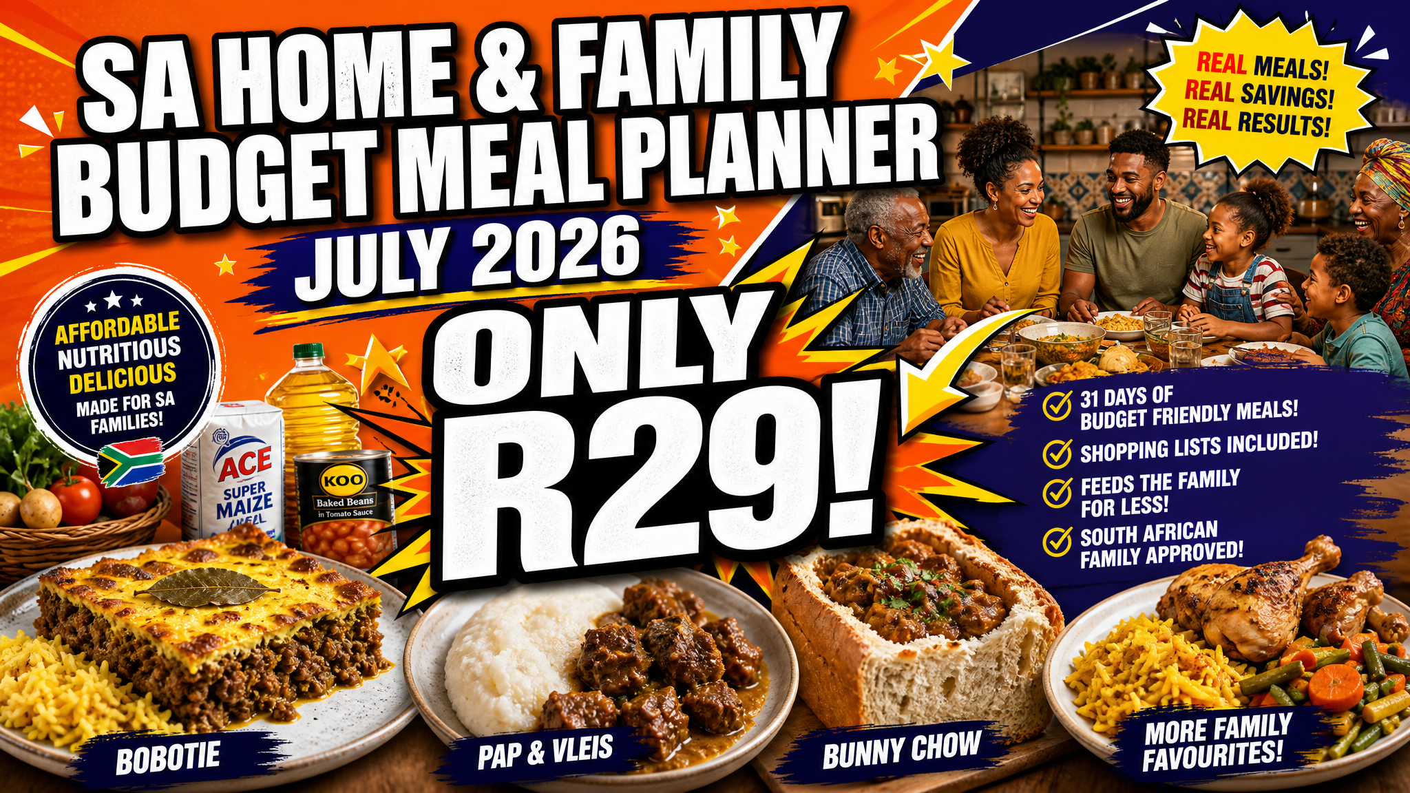 SA Home & Family Budget Meal Planner July 2026