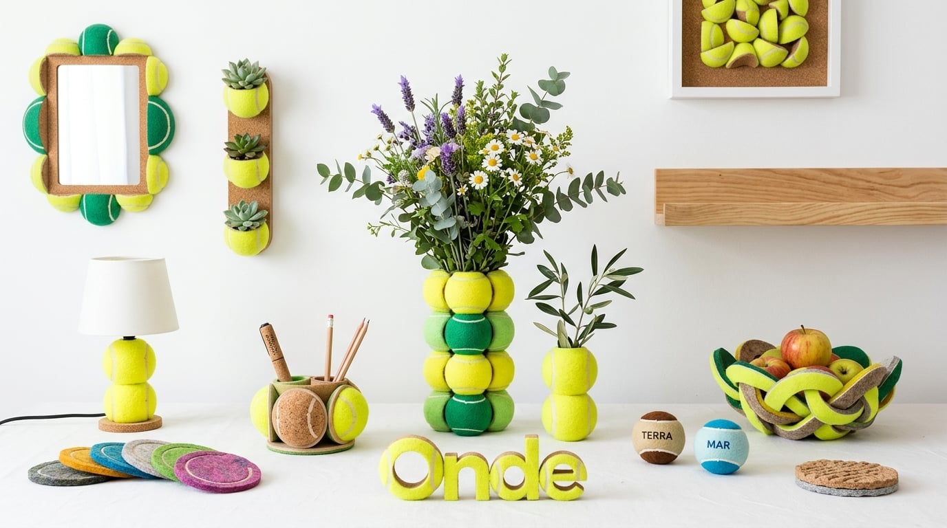 Coleção de peças de design criadas a partir de bolas recicladas