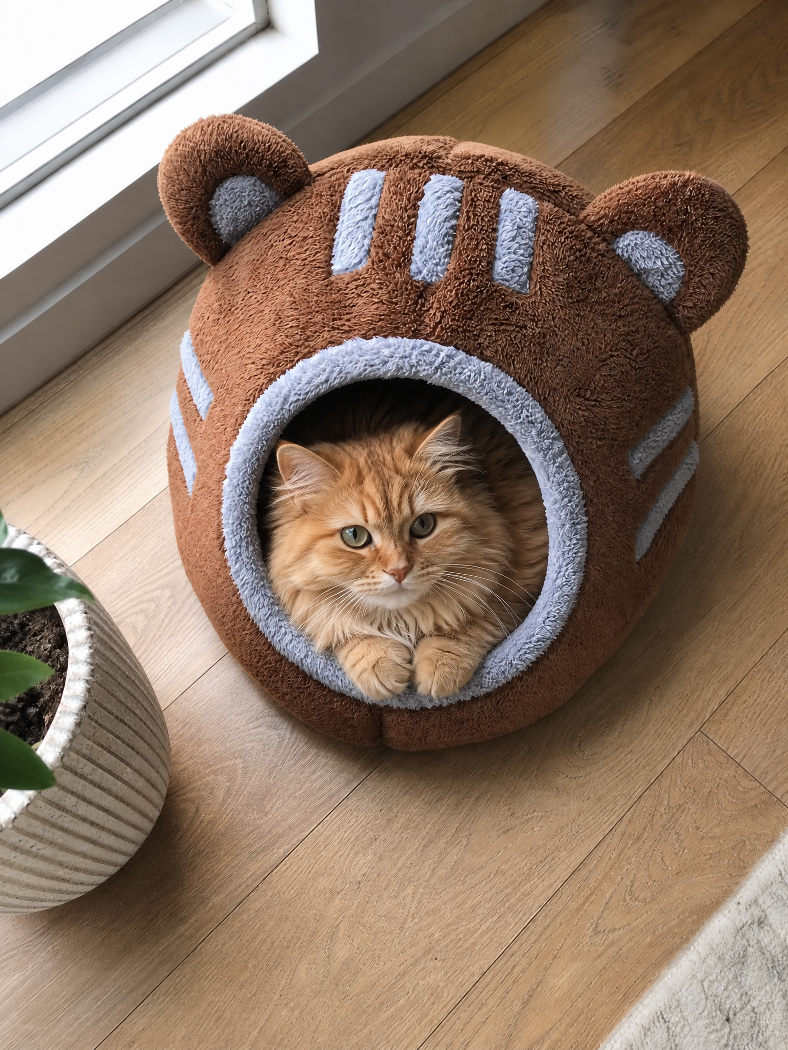 Orange cat resting in Cloud Nest — customer photo