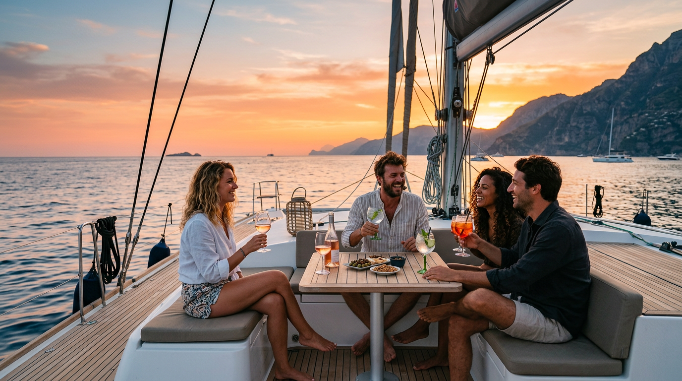 Paseo en catamarán en Nerja al atardecer — foto 2