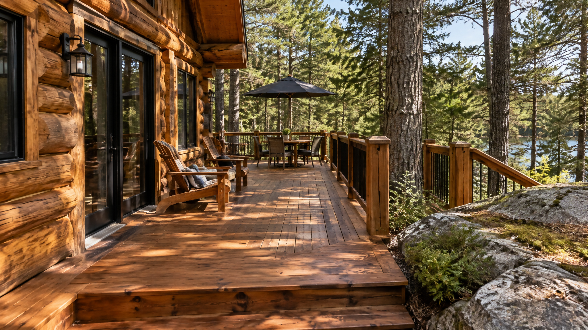 Cedar Decking project in Muskoka