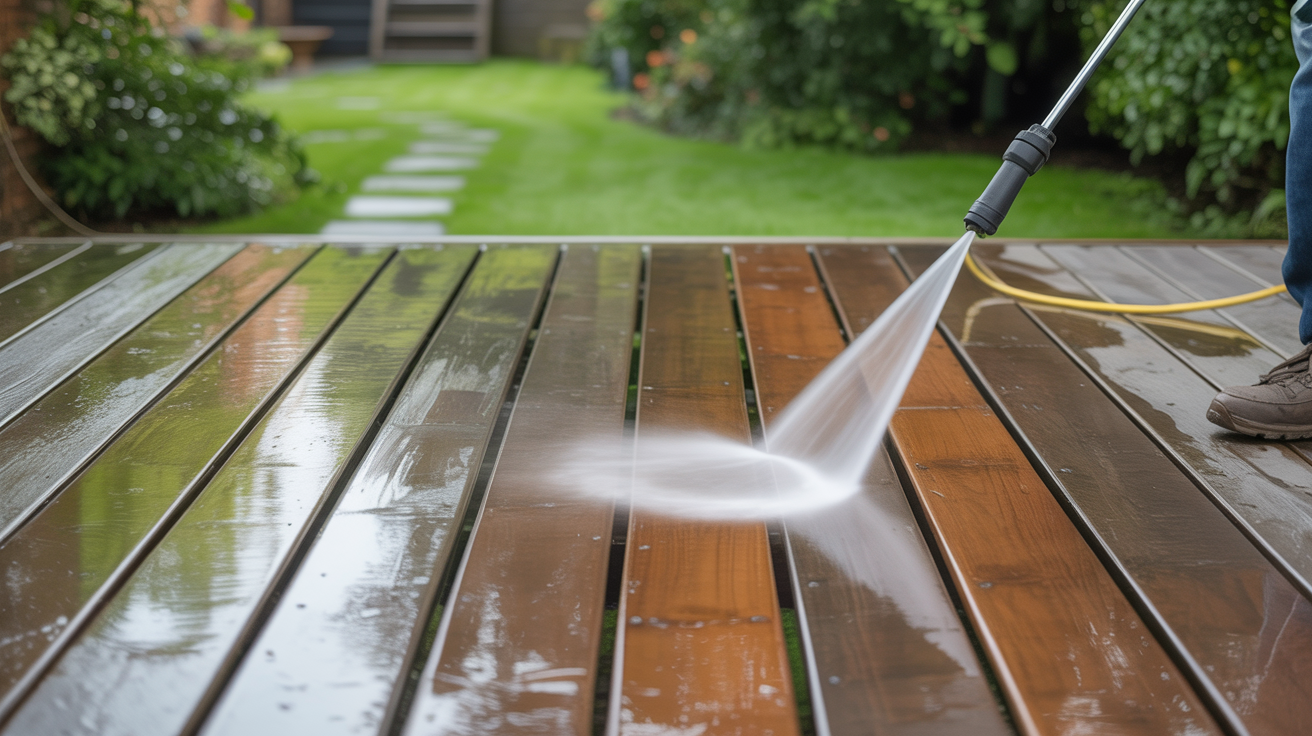 Deck Cleaning work by Irish Shine