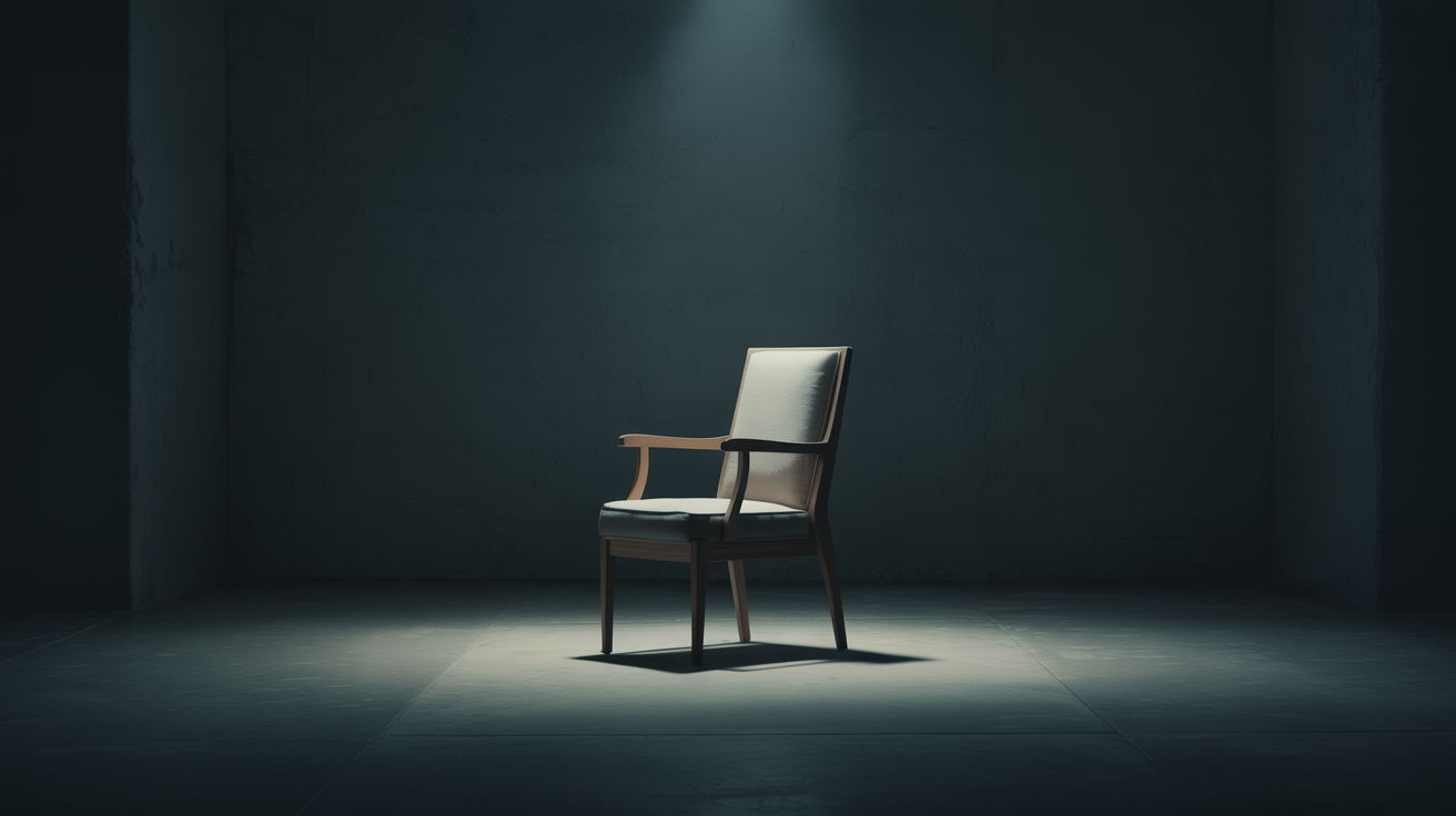 Cadeira vazia representando vazio interior