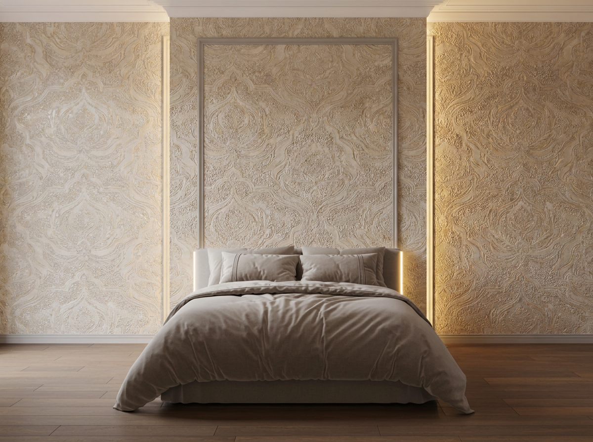 Bedroom Suite Refresh - After wallpaper installation