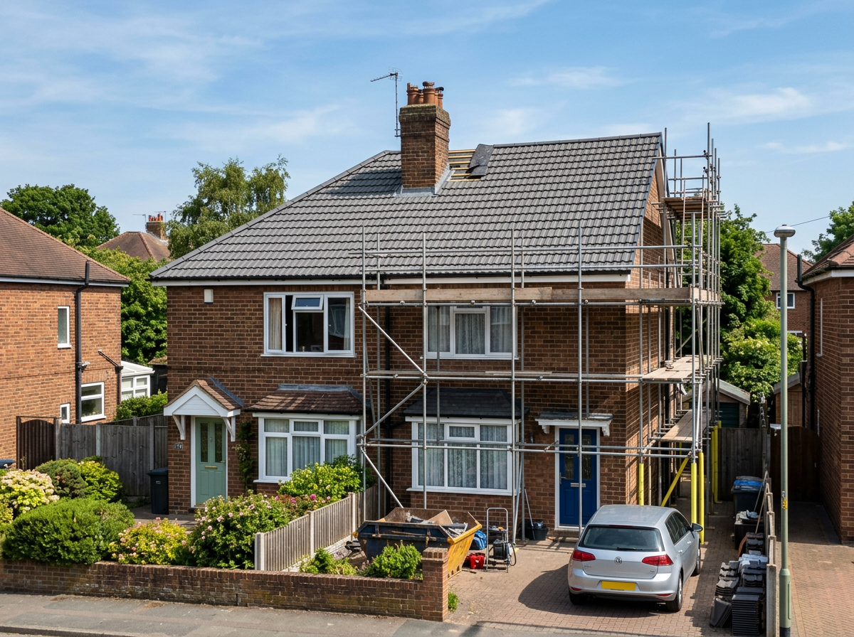 Reroofing on a UK home by Aviator Roofing Ltd