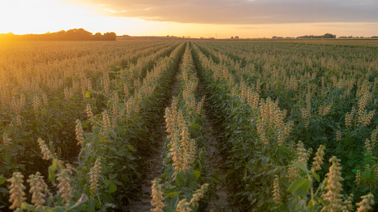 Sesame fields representing sustainable agriculture